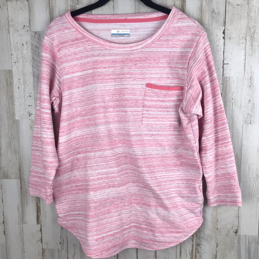 Columbia Heather Pink Pullover Top XS